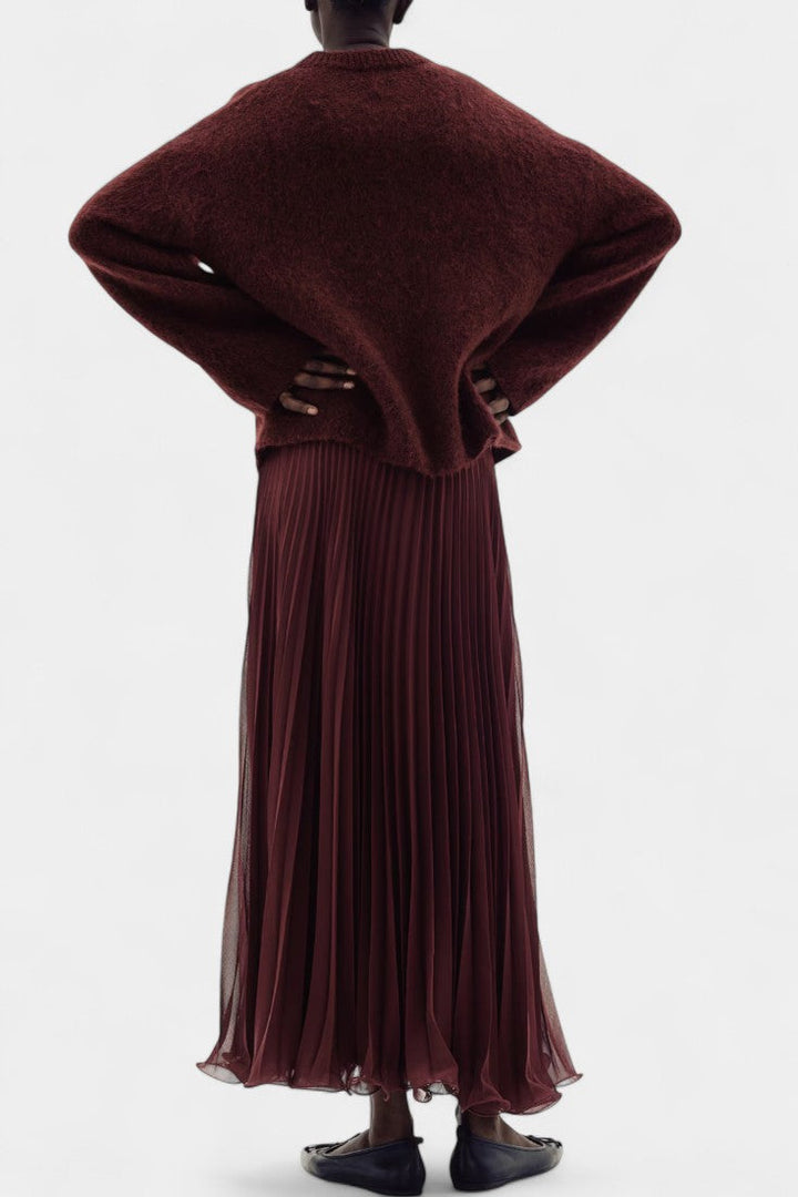 Gia Oversized Sweater & Tailored Midi Skirt Ensemble