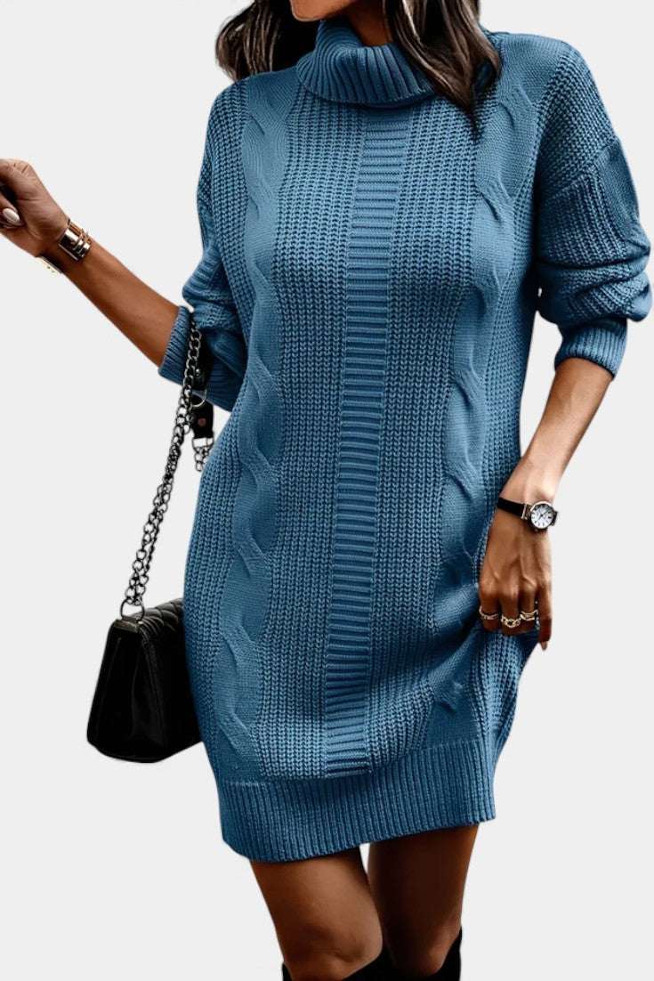 Taciana Long Sleeve Roll Neck Knitted Dress