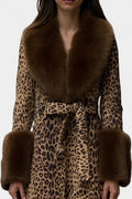 Relaxed Fit Leopard Print Plush Coat by Marguerite