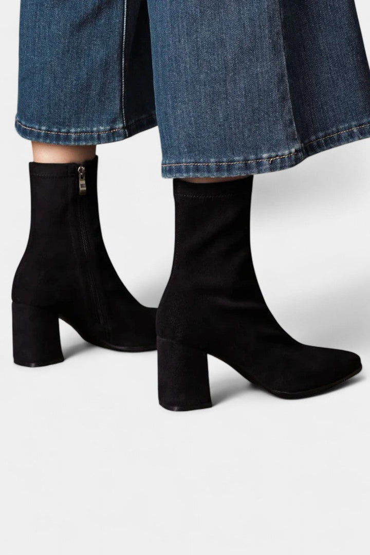 Célie Pointed Toe Ankle Boots with Block Heel