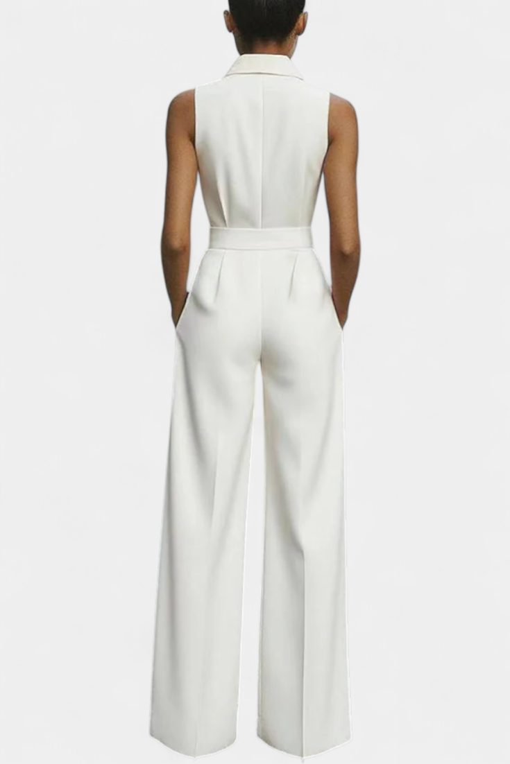 Ariella Structured Lapel Casual Jumpsuit
