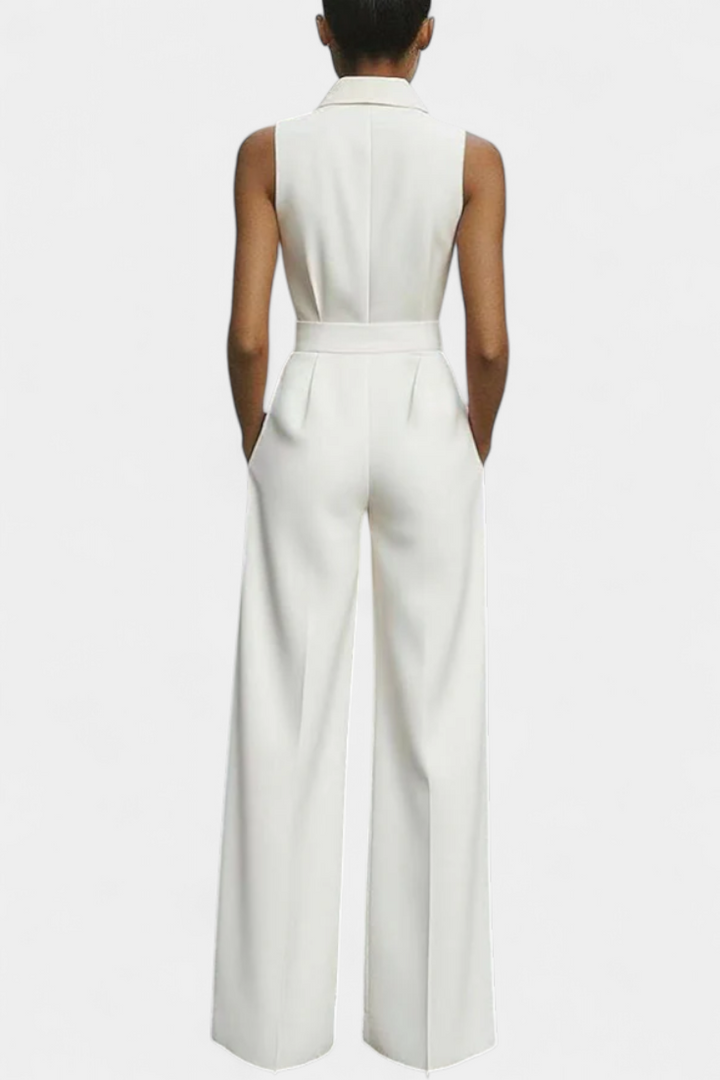 Ariella Structured Lapel Casual Jumpsuit