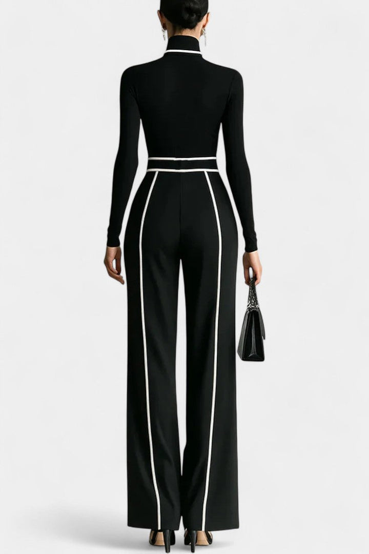 Kirralee Set Featuring a Stylish High Collar and Flared Wide Leg Pants