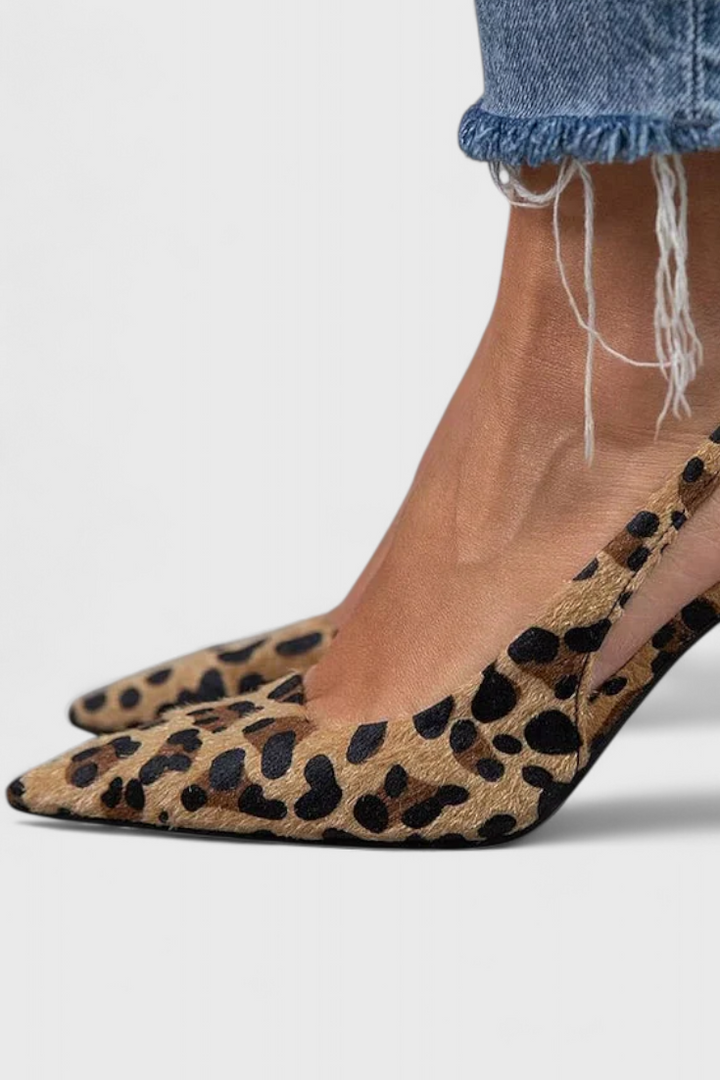 Sarahi Animal Print Metallic Claw Heels