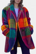 Classic Check Oversized Long Coat by Glazel