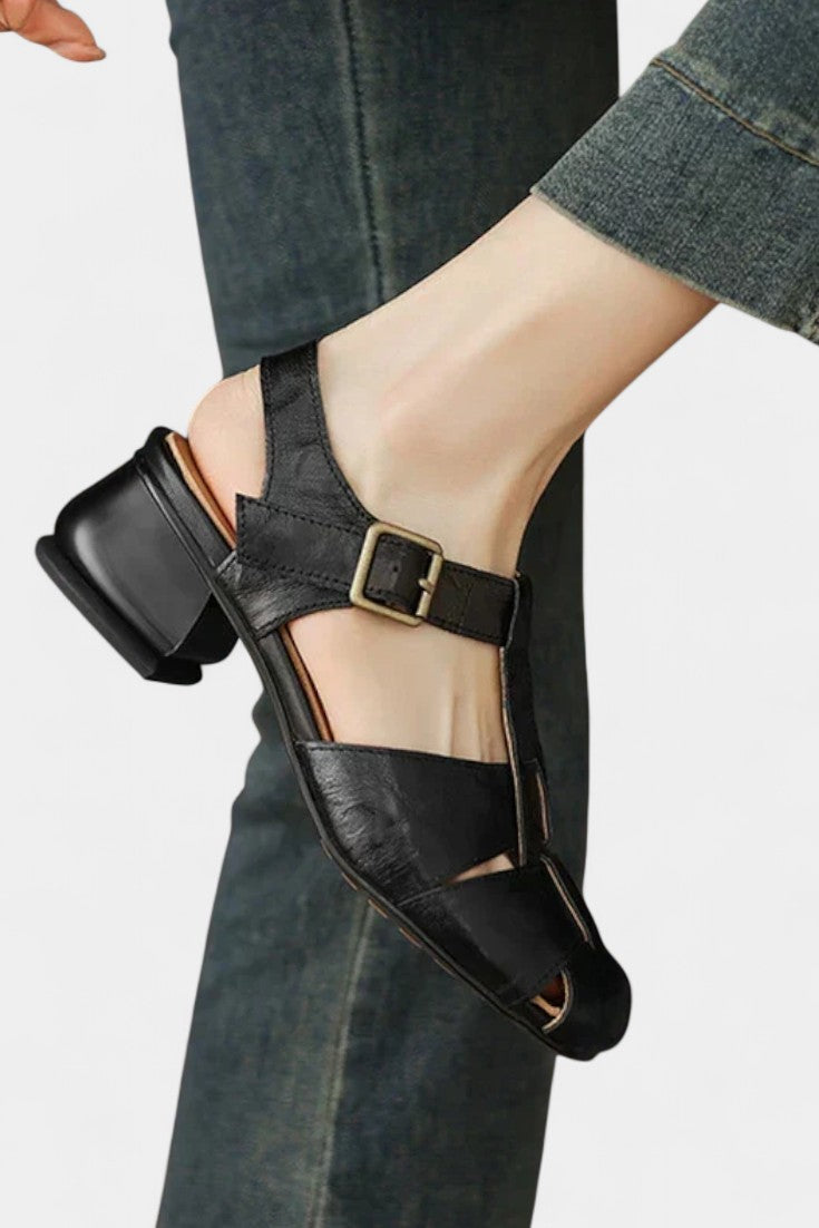 Coralia Square Toe Mary Janes with Contemporary Block Heel
