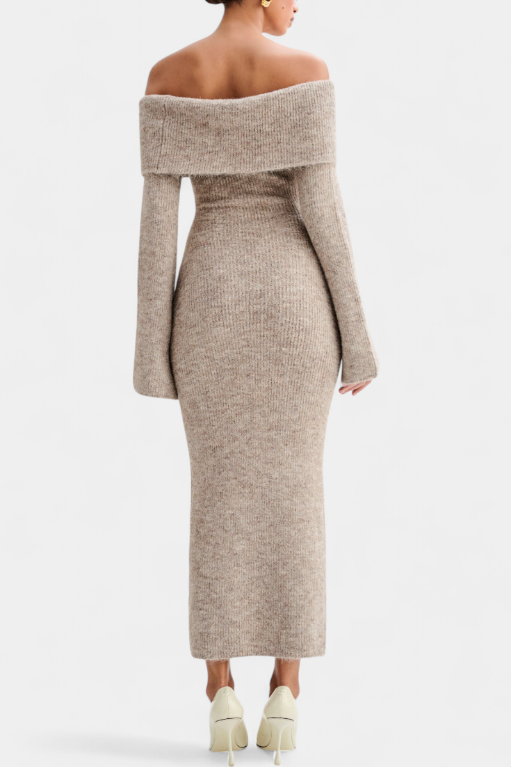 Solsona One-Shoulder Long Sleeve Knit Dress