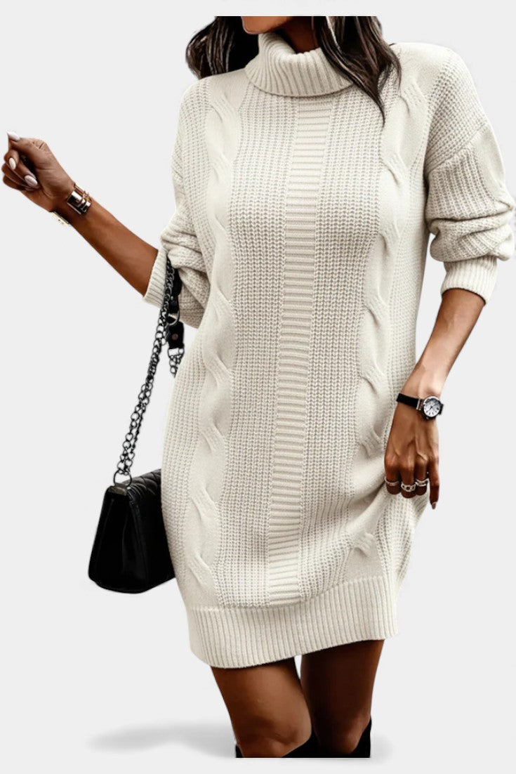 Taciana Long Sleeve Roll Neck Knitted Dress