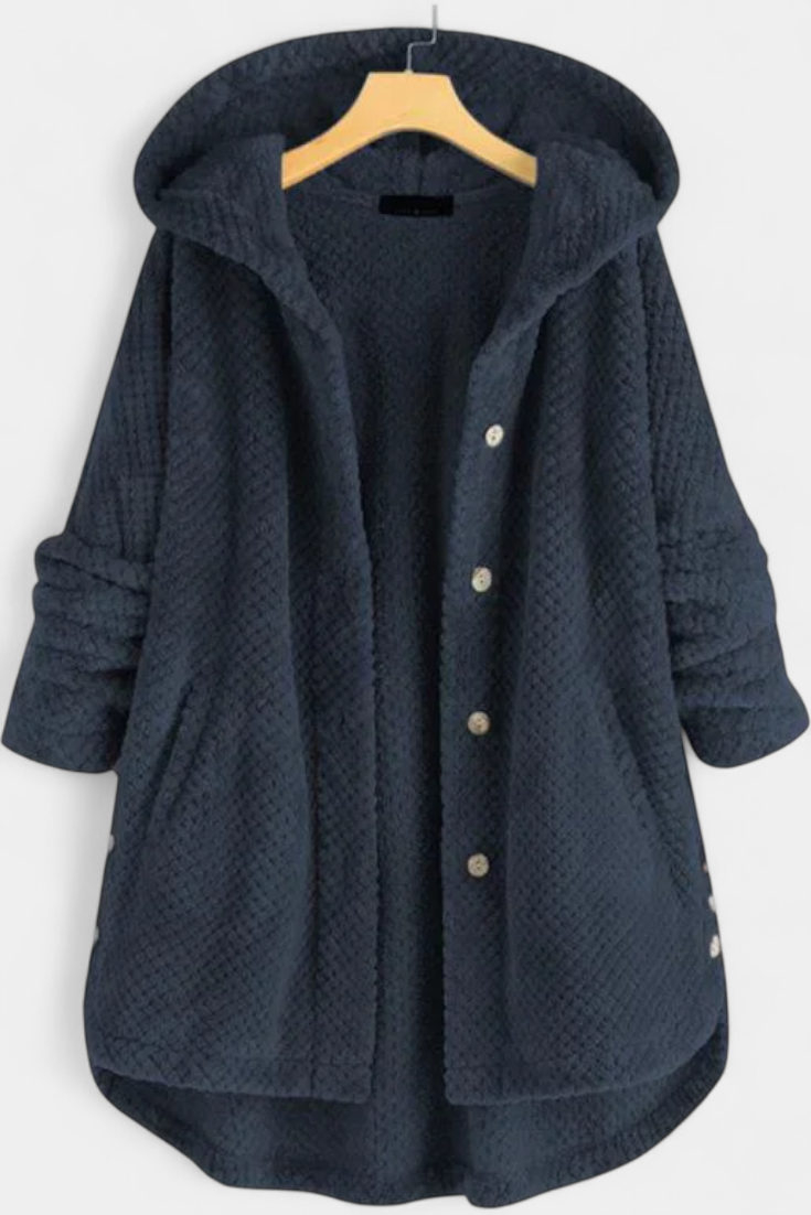 Taia Corduroy Coat Featuring a Cozy Hood