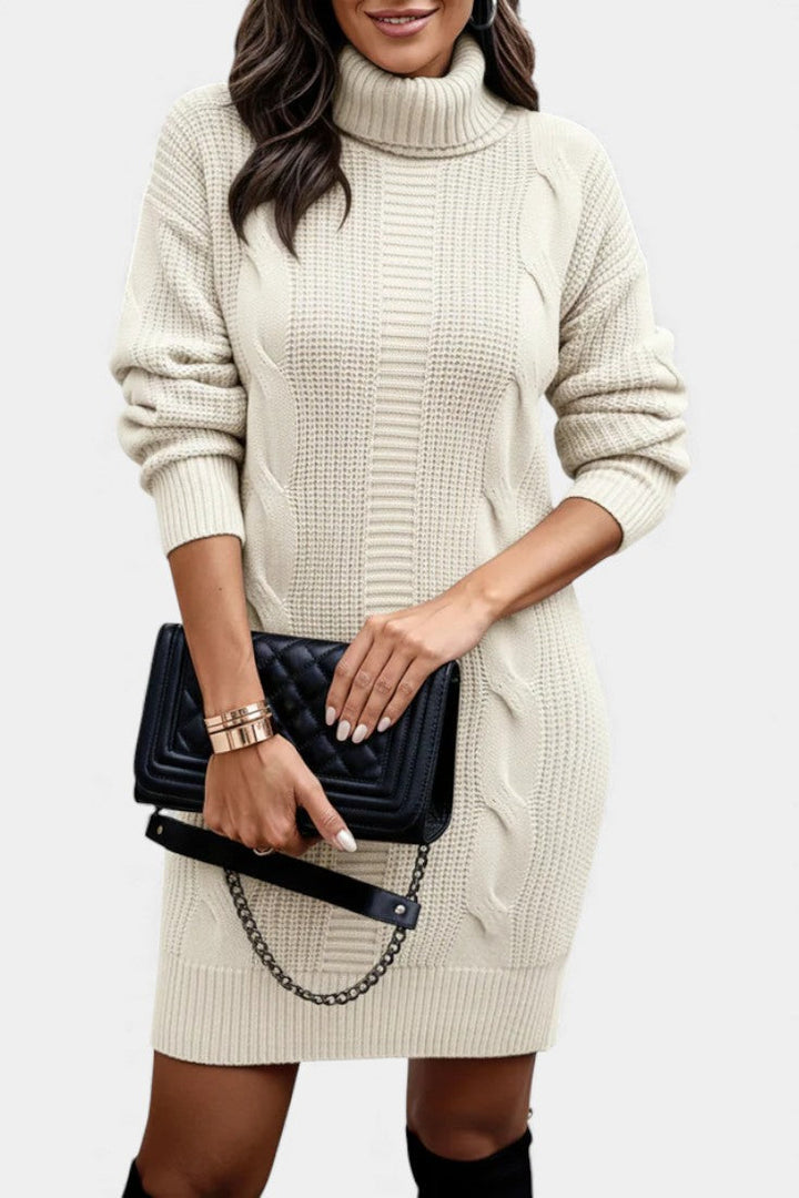 Taciana Long Sleeve Roll Neck Knitted Dress