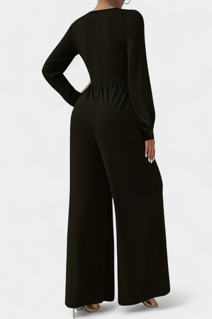 Eudora Chic V-Neck Tailored Jumpsuit