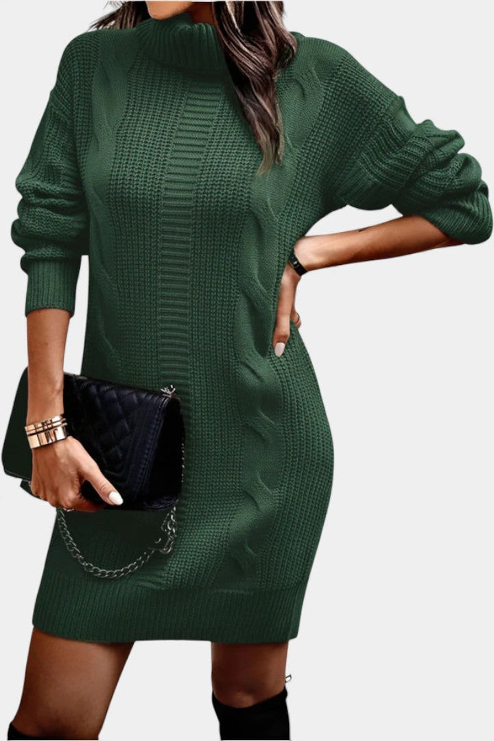 Taciana Long Sleeve Roll Neck Knitted Dress