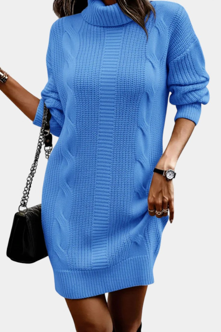 Taciana Long Sleeve Roll Neck Knitted Dress