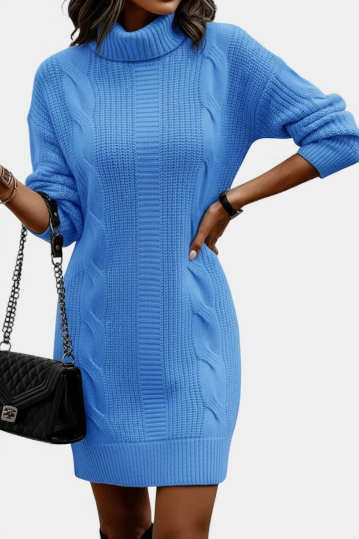 Taciana Long Sleeve Roll Neck Knitted Dress
