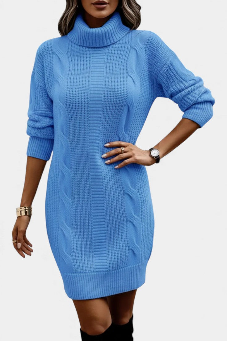 Taciana Long Sleeve Roll Neck Knitted Dress