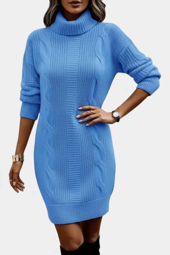 Taciana Long Sleeve Roll Neck Knitted Dress