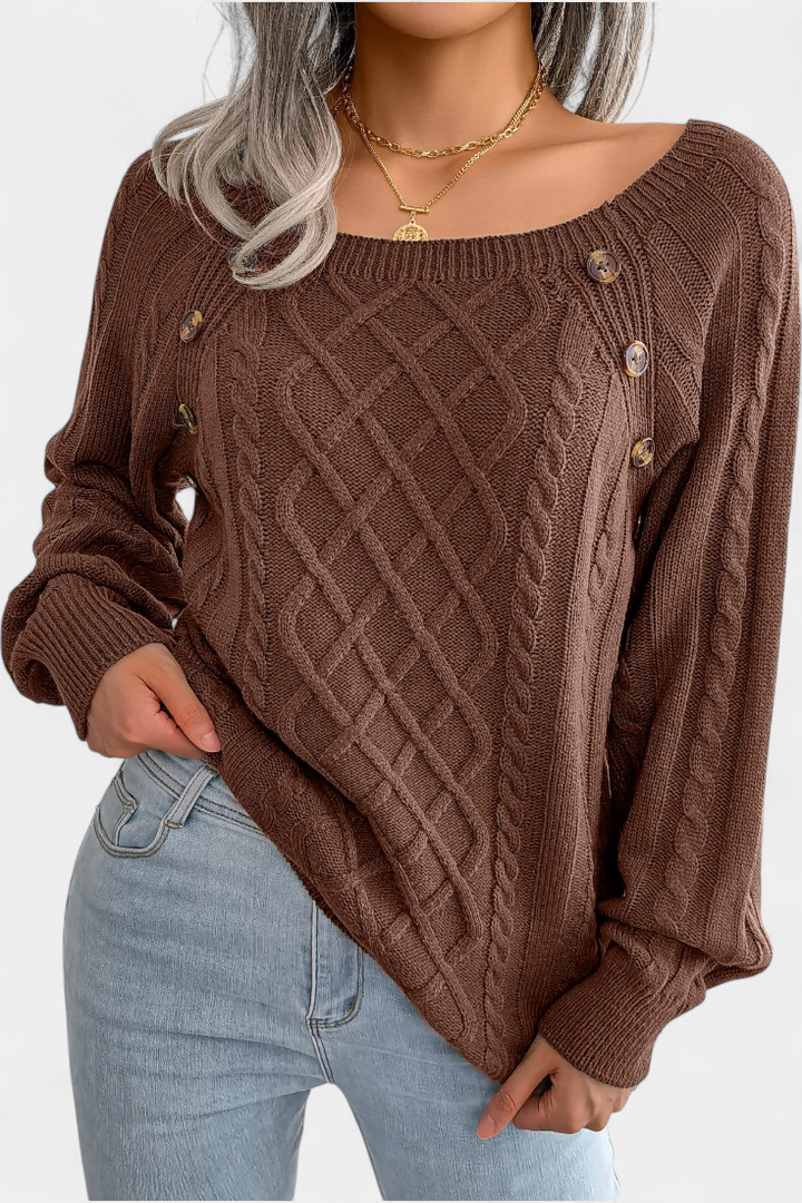 Fien Sweater Featuring Stylish Decorative Buttons