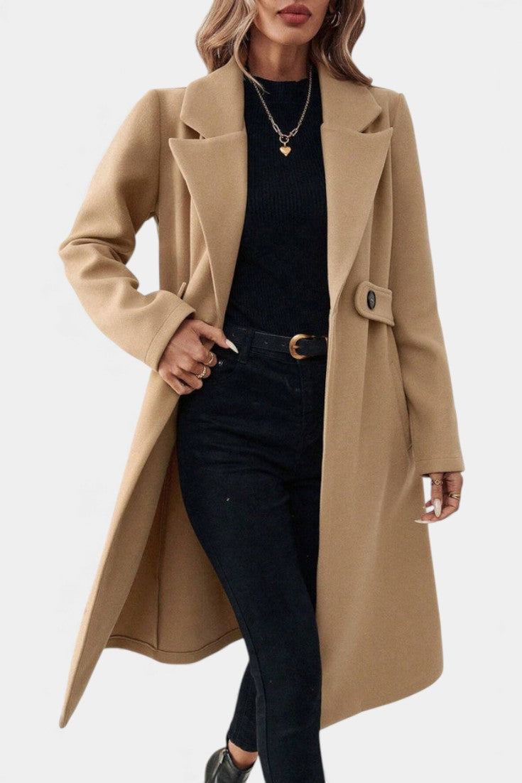 Hédia Classic Long Reversible Double-Breasted Overcoat