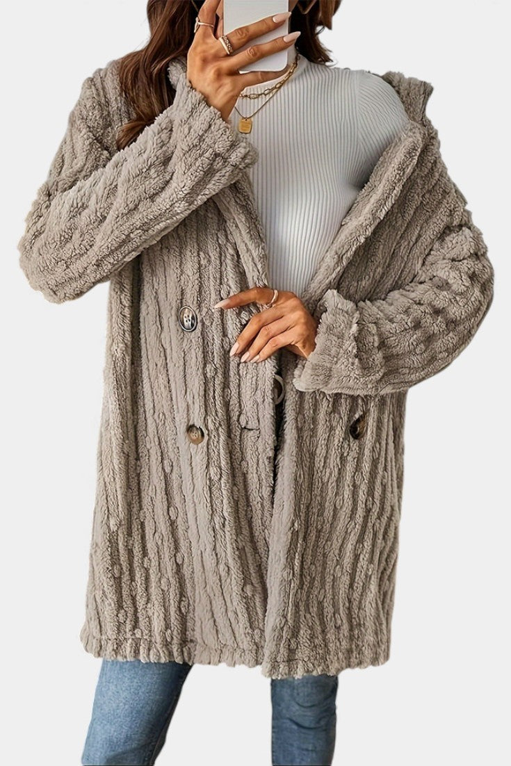 Ceres Mid-Thigh Casual Double-Breasted Jacket