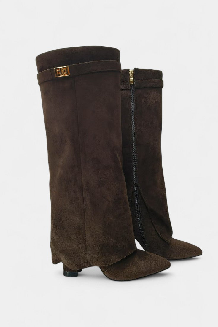 Raya Knee-High Boots with Block Heels