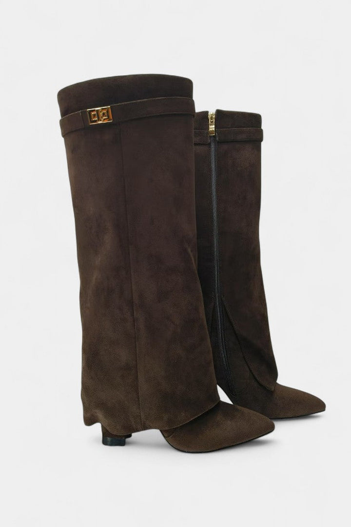 Raya Knee-High Boots with Block Heels