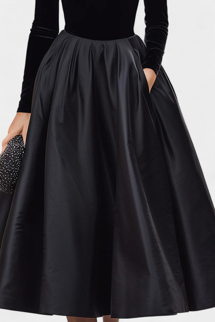 Mahaut Velvet and Satin Two-Tone Midi Dress