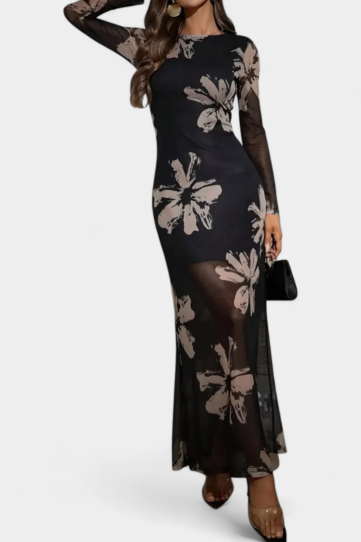 Aldona Floral Tulle Maxi Dress
