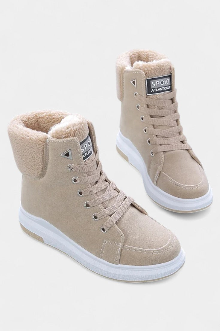 Carya Fleece-Lined High Top Lace-Up Sneakers
