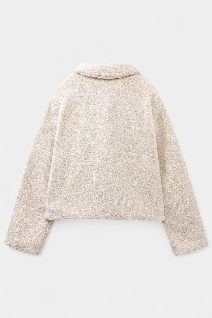 Sylvie Cropped Fleece Jacket Featuring Toggle Fastenings