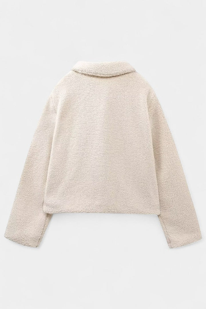 Sylvie Cropped Fleece Jacket Featuring Toggle Fastenings