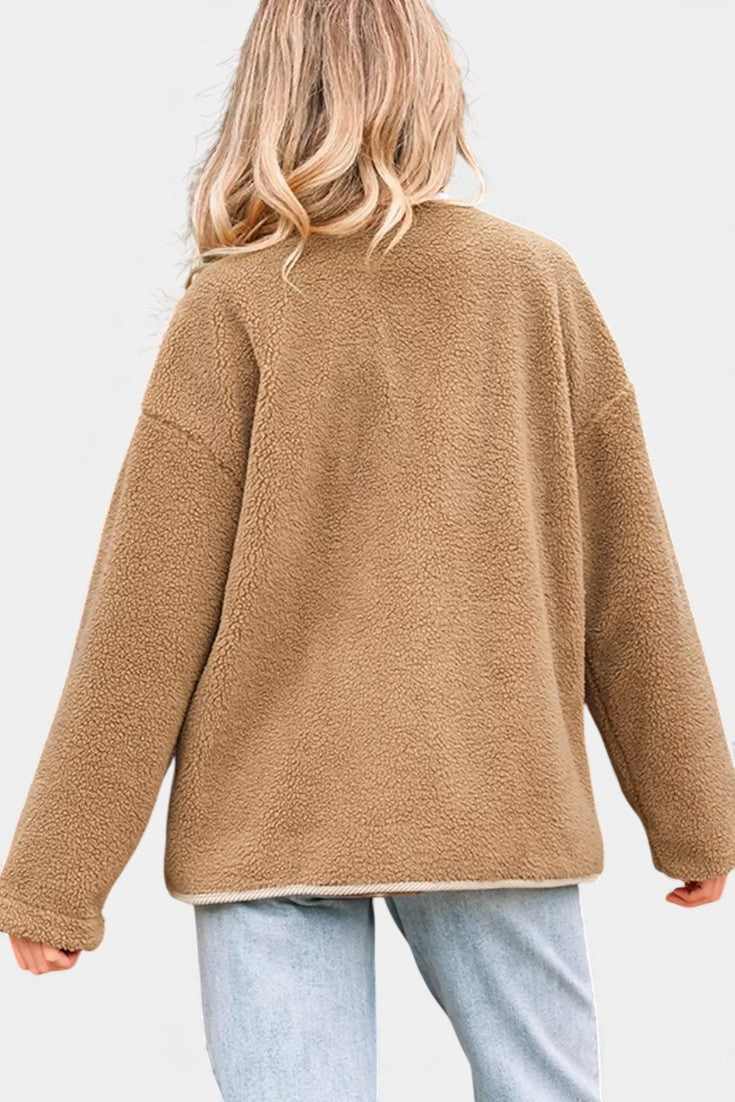 Faina Relaxed Fit Sherpa Button Jacket