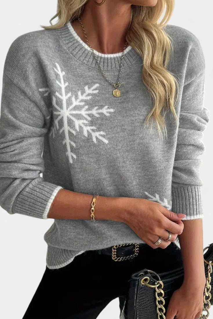 Brianna Snowflake Pattern Winter Sweater