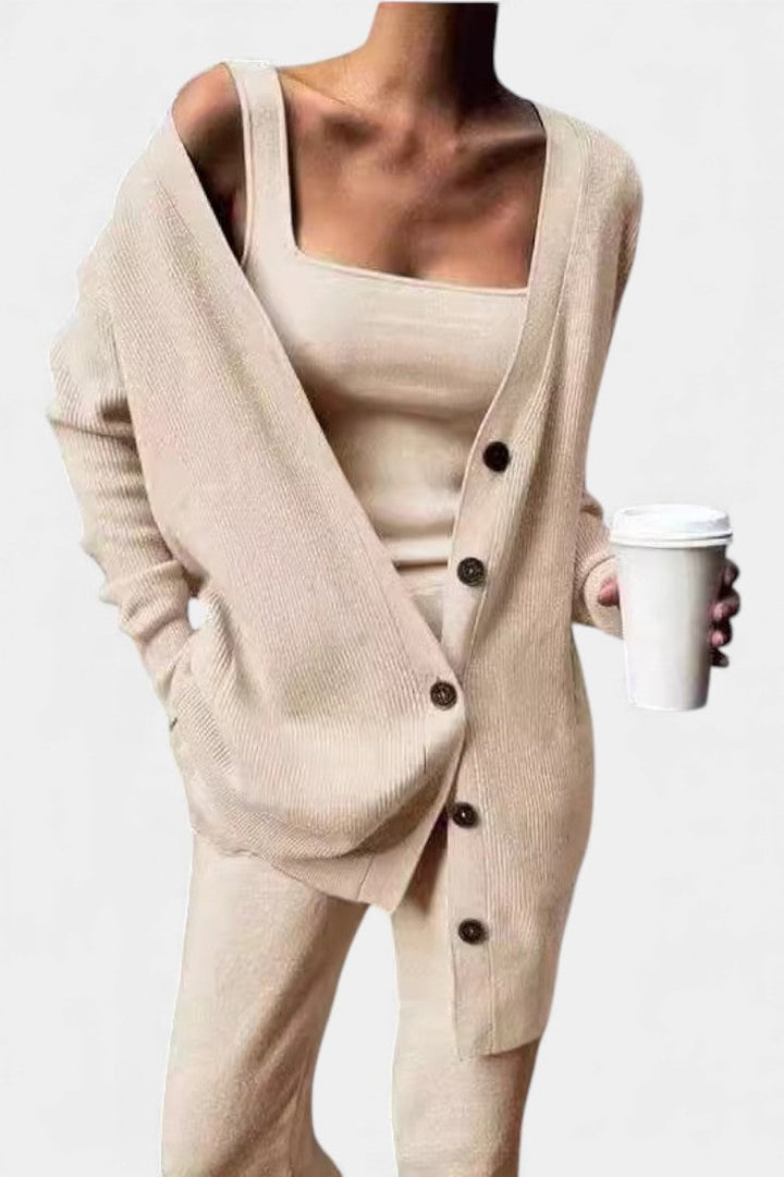 Clélia Cozy Three-Piece Knit Set
