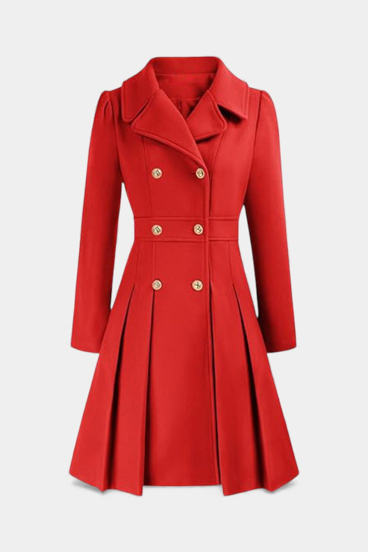 Philia Double-Breasted A-Line Peacoat