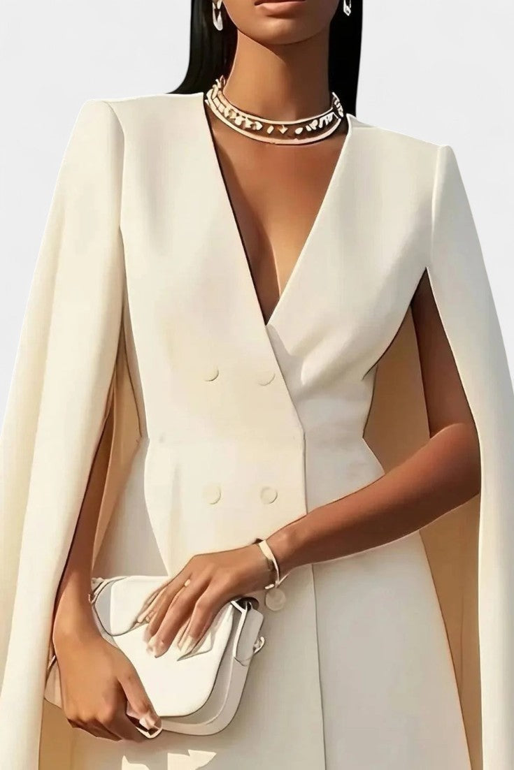 Louison Double-Breasted Short Cape Blazer