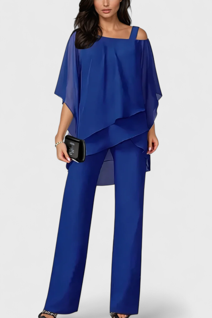 Flowy Off-Shoulder Two-Piece Kitty Set