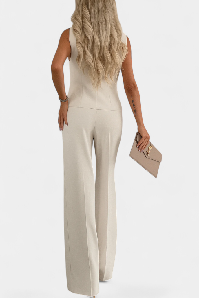Paloma Sleeveless Set with Chic Flowing Pants