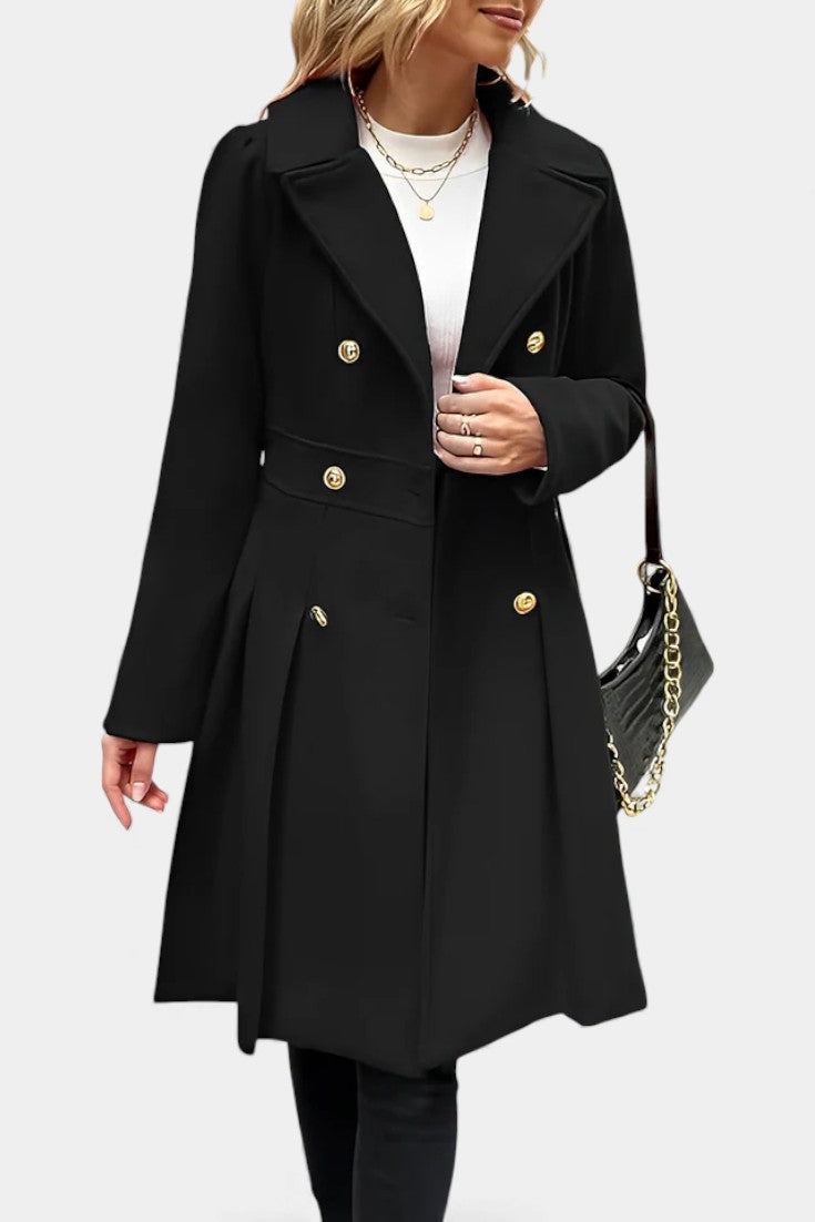 Philia Double-Breasted A-Line Peacoat