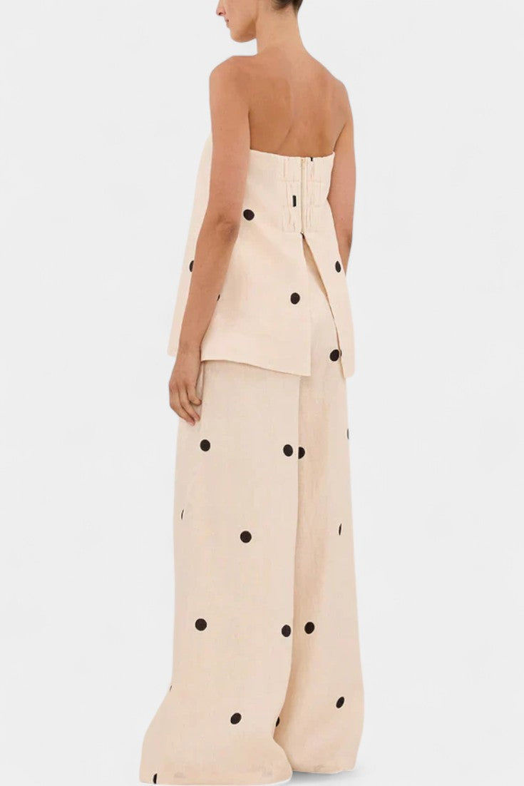 Mika Strapless High-Waisted Wide-Leg Two-Piece Set