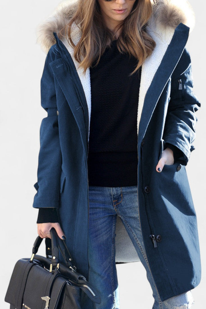 Katell Faux Fur-Collared Long Hooded Parka