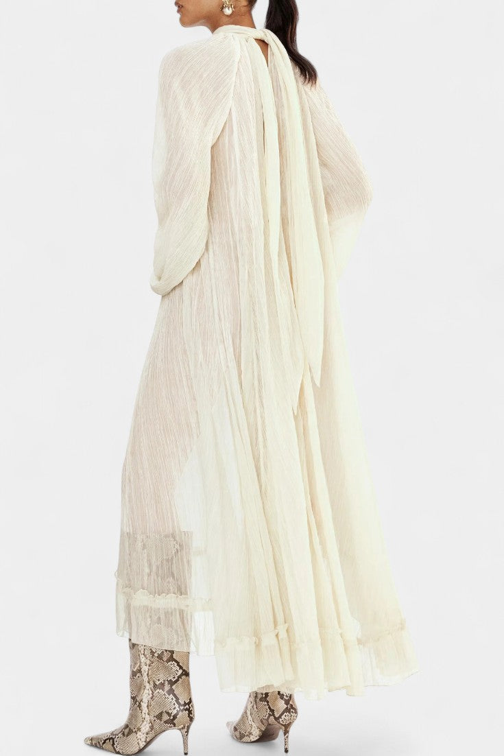 High Neck Textured Maxi Dress by Prunelle