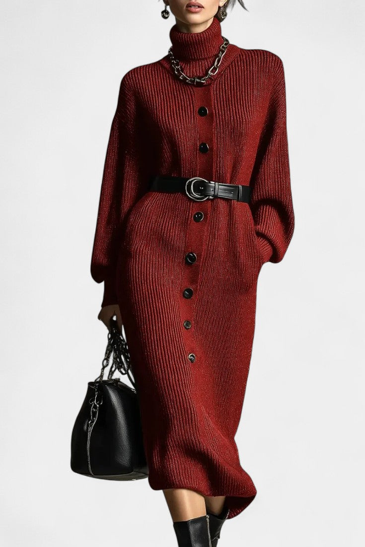 Orianna Turtleneck Casual Knit Dress