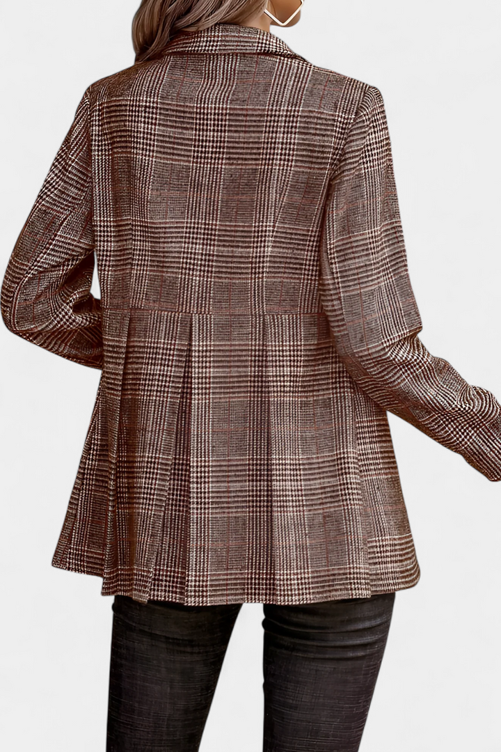 Pleated Peplum Jacket in Calico Print