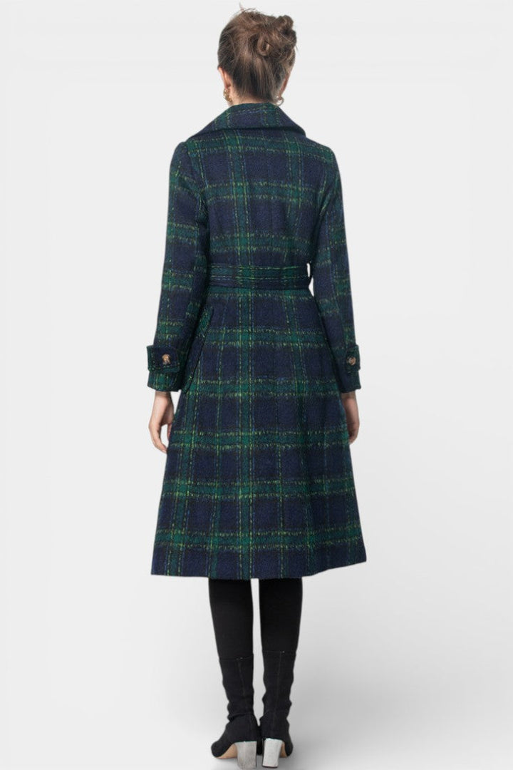 Blue-Green Lara Long Crossed Coat