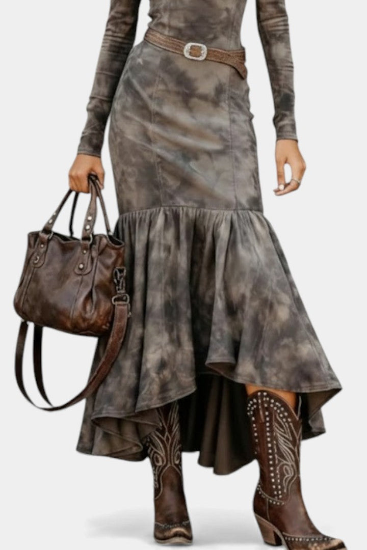 Zoe Retro Midi Dress with Flared Hem