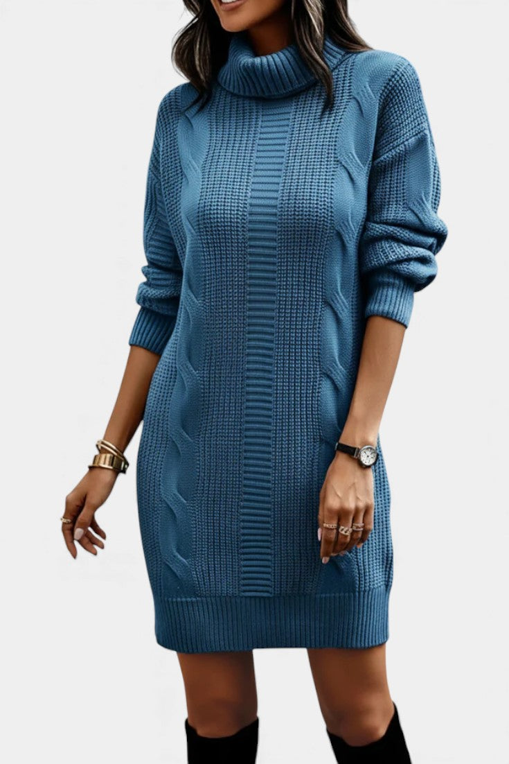 Taciana Long Sleeve Roll Neck Knitted Dress