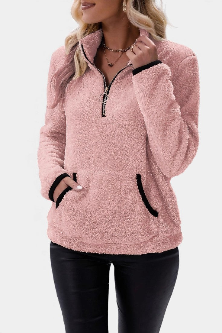 Marusya Fleece Sweater with Half-Zip