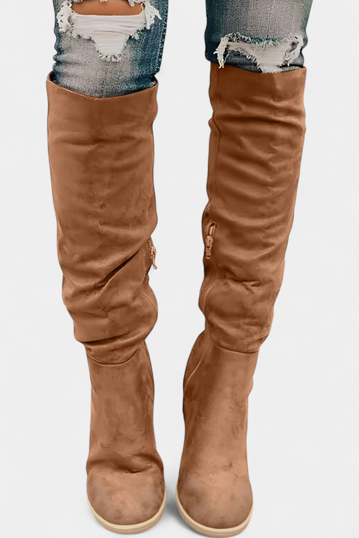 Calliope Chunky Heeled Round Toe Boots