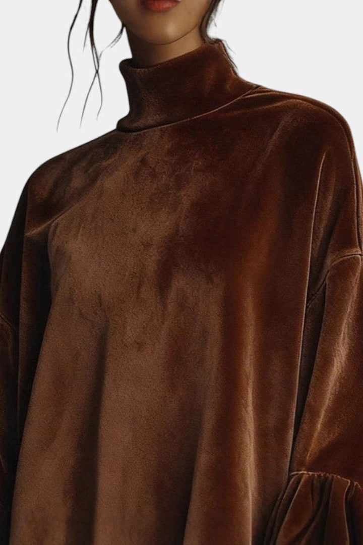 Brisélie Mini Velvet Dress Featuring Ruffled Leopard Sleeves