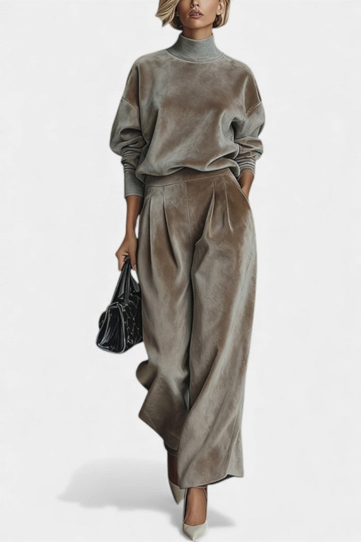 Amarante Cozy Velvet Turtleneck Lounge Set